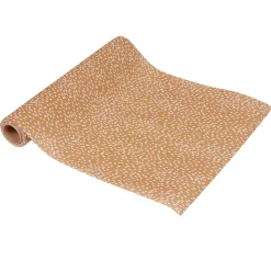 Chemin de table folk camel et grains de riz blanc