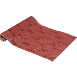 Chemin de table folk lie de vin motif cercles à pointillés