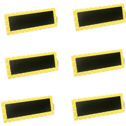 Chevalet porte-nom ardoise bord jaune à pois blancs x6