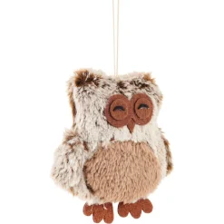 Chouette de Noël à suspendre marron