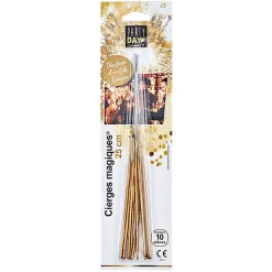 Cierge magique doré 25 cm x 10