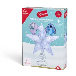 Cimier lumineux Disney Stitch étoile de sapin H24cm