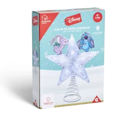 Cimier lumineux Disney Stitch étoile de sapin H24cm