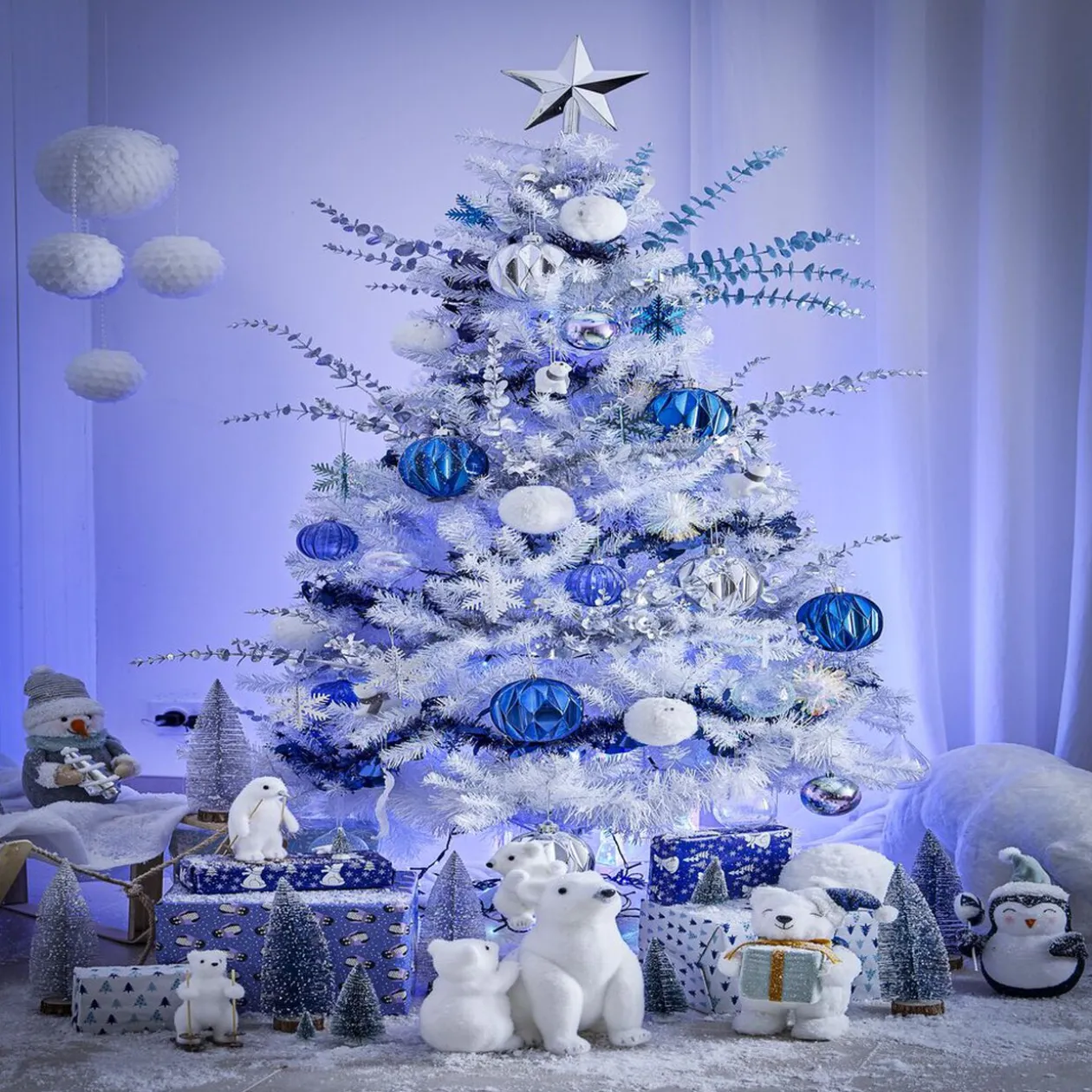 Cimier étoile argenté 20x20cm