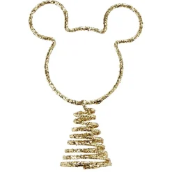 Cimier tête de sapin Noël Disney forme Mickey doré pailleté H15cm