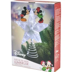 Cimier tête de sapin Noël lumineuse Mickey et Minnie Disney