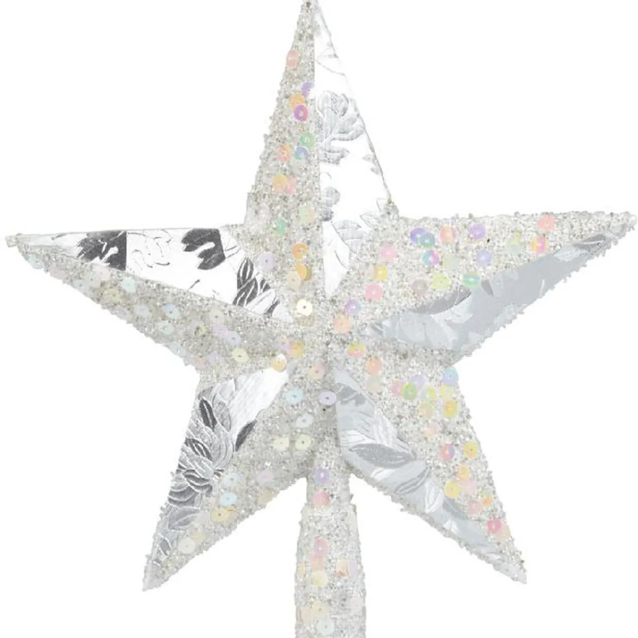Cimier tête de sapin Noël étoile argentée