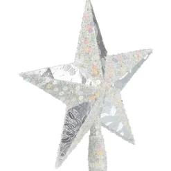 Cimier tête de sapin Noël étoile argentée