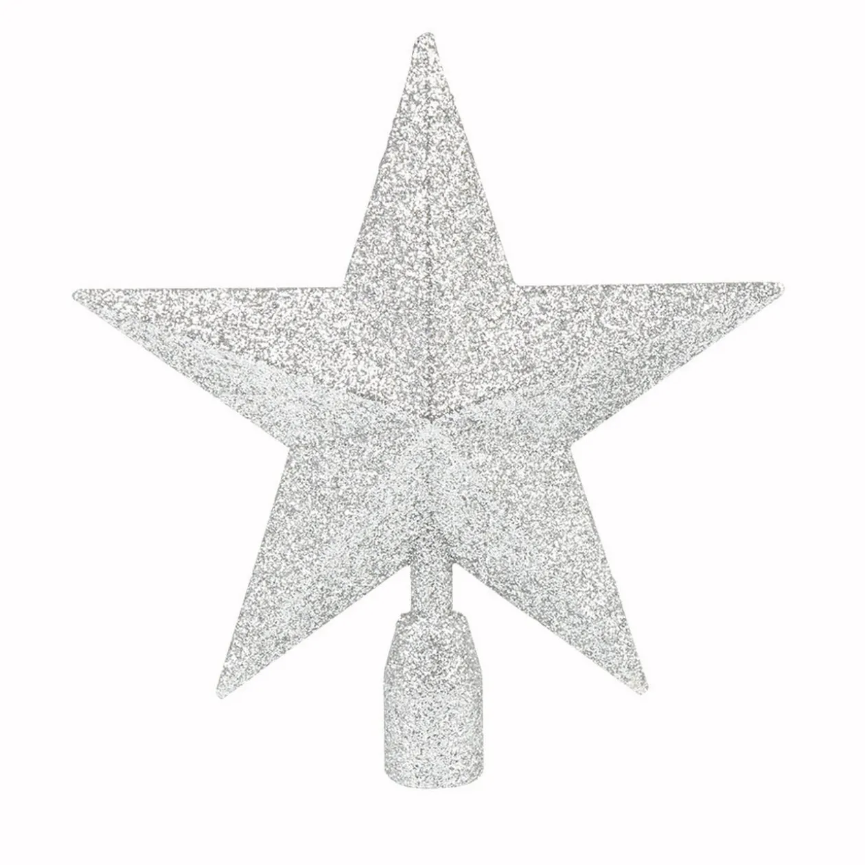 Cimier tête de sapin Noël étoile argentée