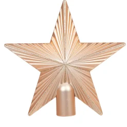 Cimier tête de sapin Noël étoile cuivre pailleté