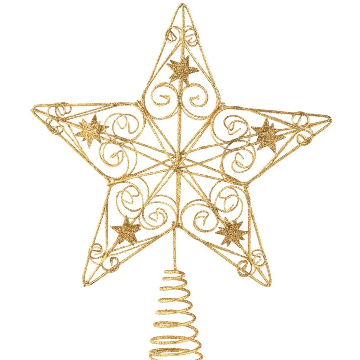 Cimier tête de sapin Noël étoile doré