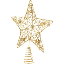 Cimier tête de sapin Noël étoile doré