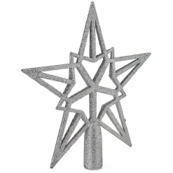 Cimier tête de sapin Noël étoile pailletée