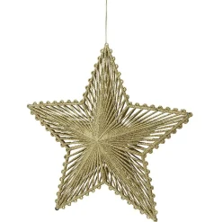 Cimier tête de sapin Noël étoile plastique ajouré doré