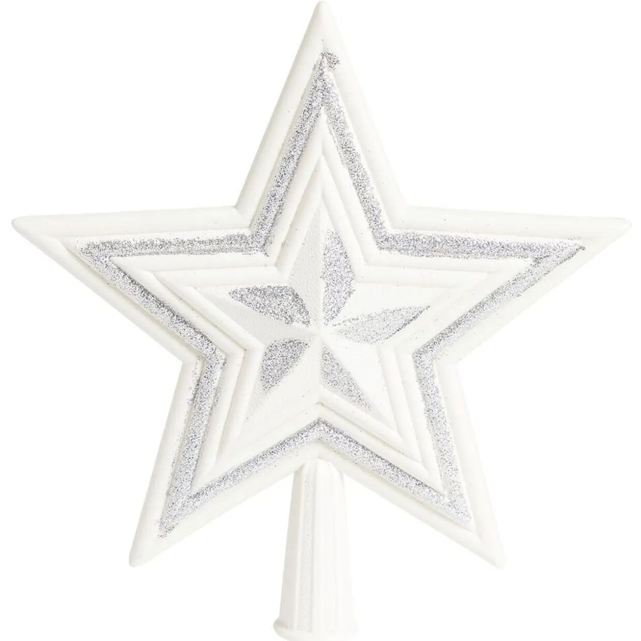 Cimier tête de sapin Noël étoile blanc