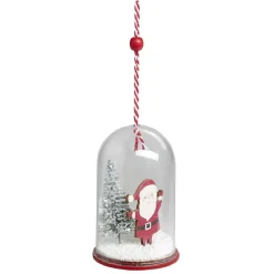 Cloche à suspendre déco Noël avec personnage en bois Ø6xH10,5cm