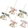 Cloche à suspendre dorée avec ruban coloré Ø6 cm x5
