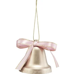 Cloche à suspendre dorée avec ruban coloré Ø6 cm x5