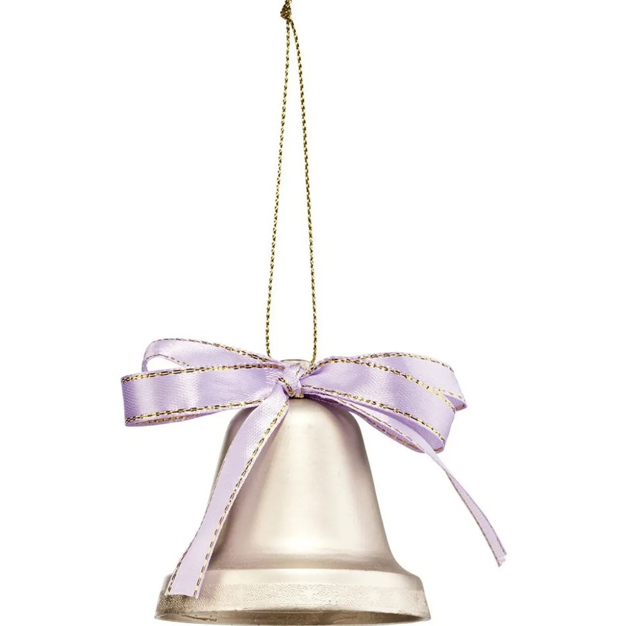 Cloche à suspendre dorée avec ruban coloré Ø6 cm x5