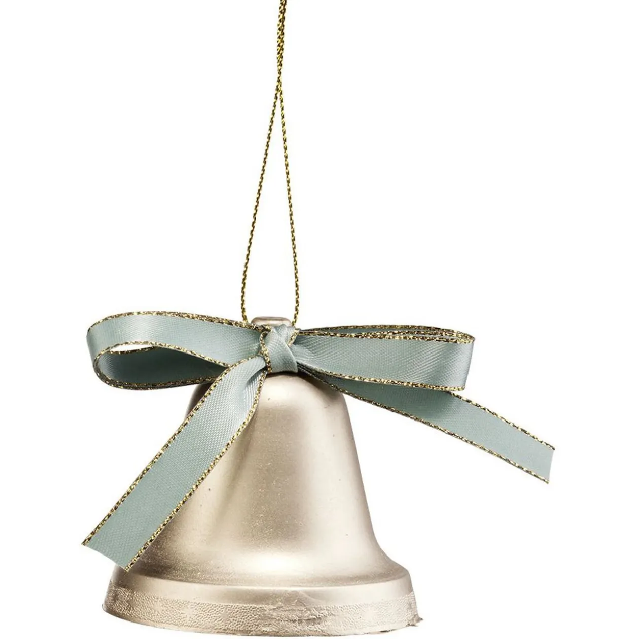 Cloche à suspendre dorée avec ruban coloré Ø6 cm x5