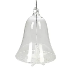 Cloche de Noël à suspendre verre transparent avec étoile blanche