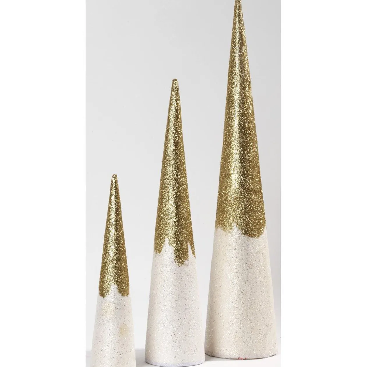 Cône blanc et doré Noël