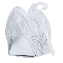 Coeur blanc à dragées x10