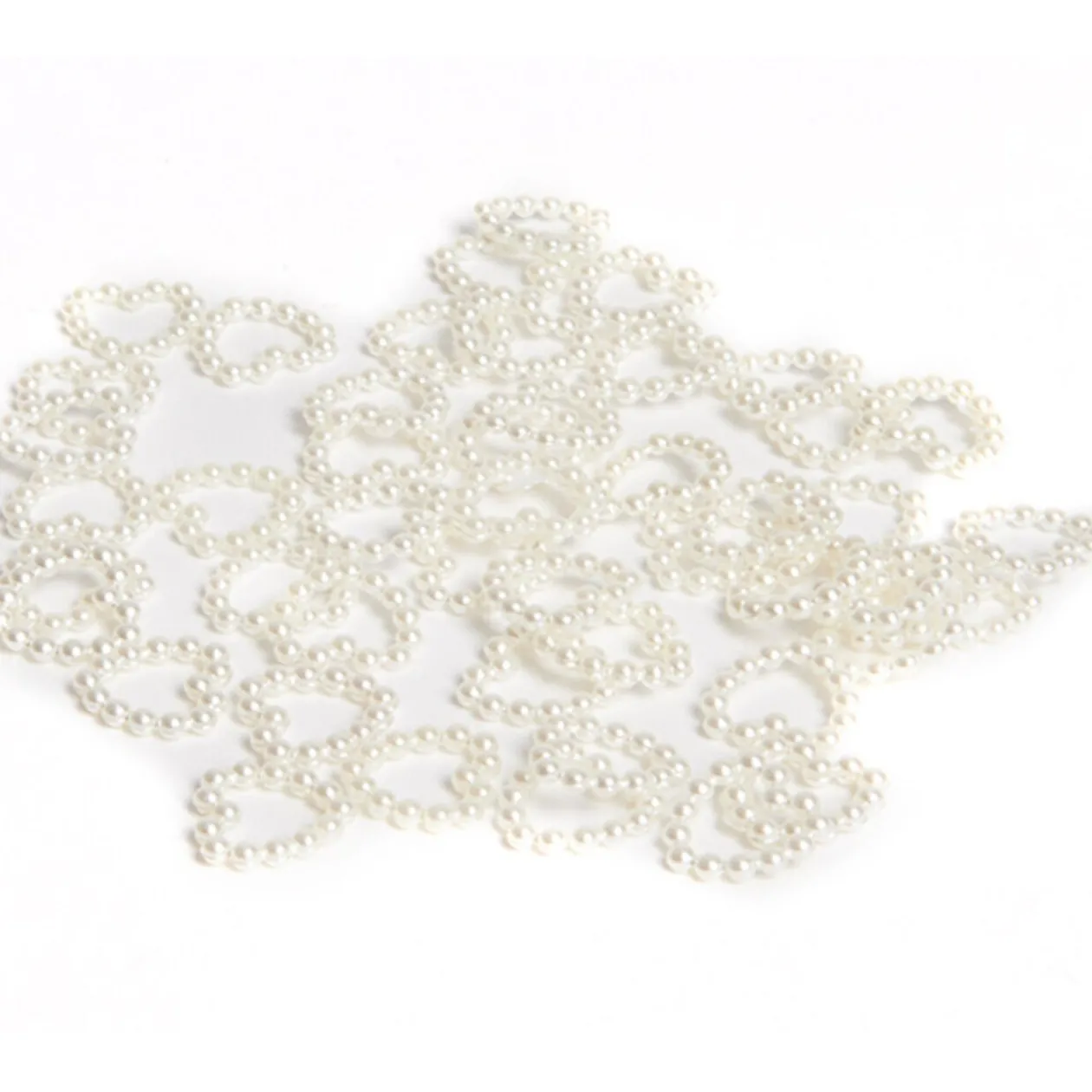 Coeur en perle ivoire x50