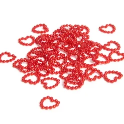 Coeur en perle rouge x50