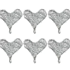 Coeur métal argenté x6