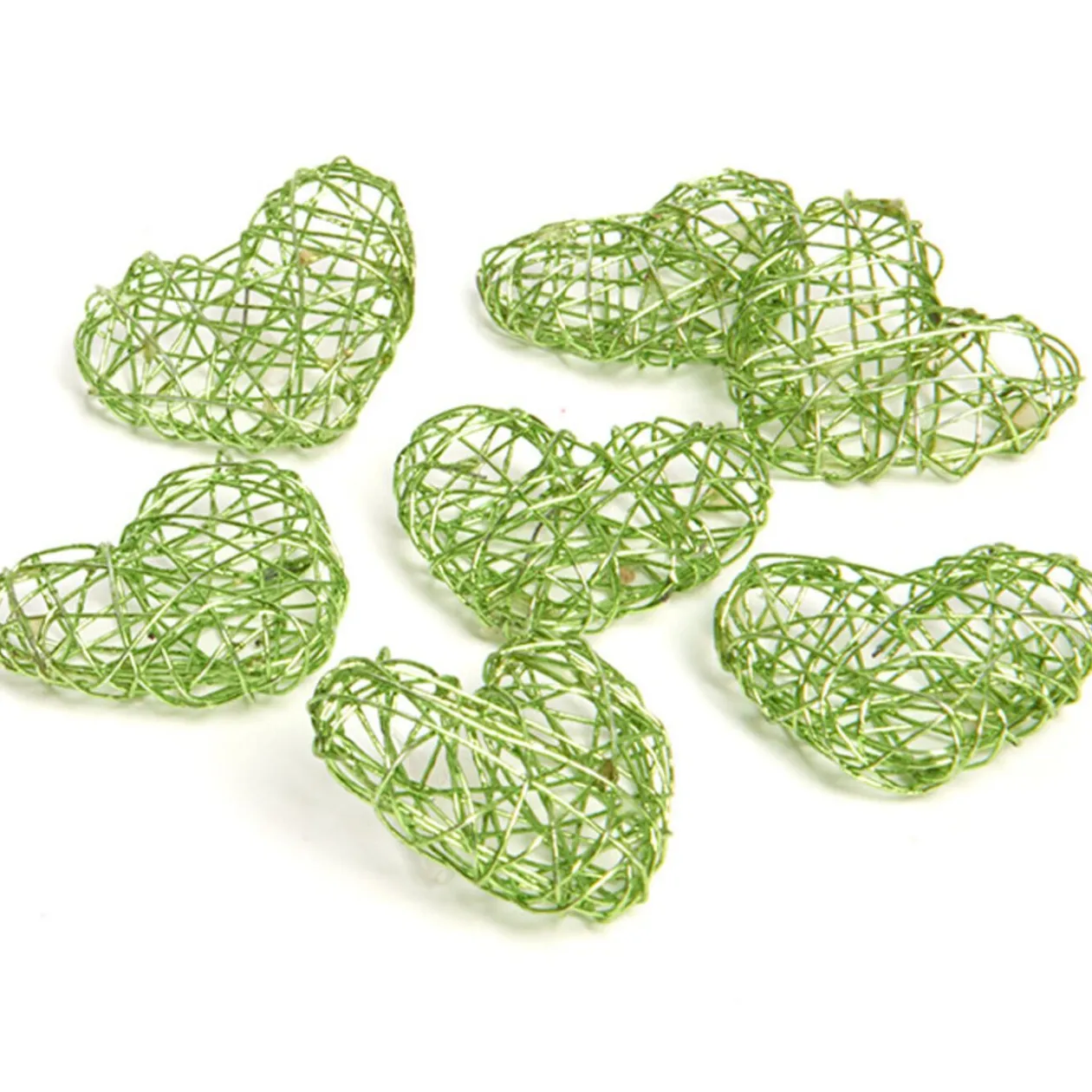 Coeur métal vert anis x7