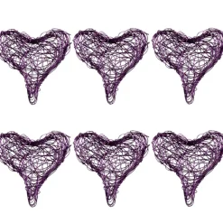 Coeur métal violet x6