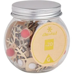 Confetti forme tête de renne en bois x20