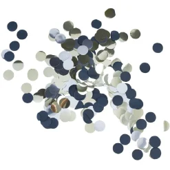 Confettis aluminium noir argenté doré Ø2 cm