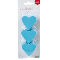 Confettis coeur bleu turquoise en papier