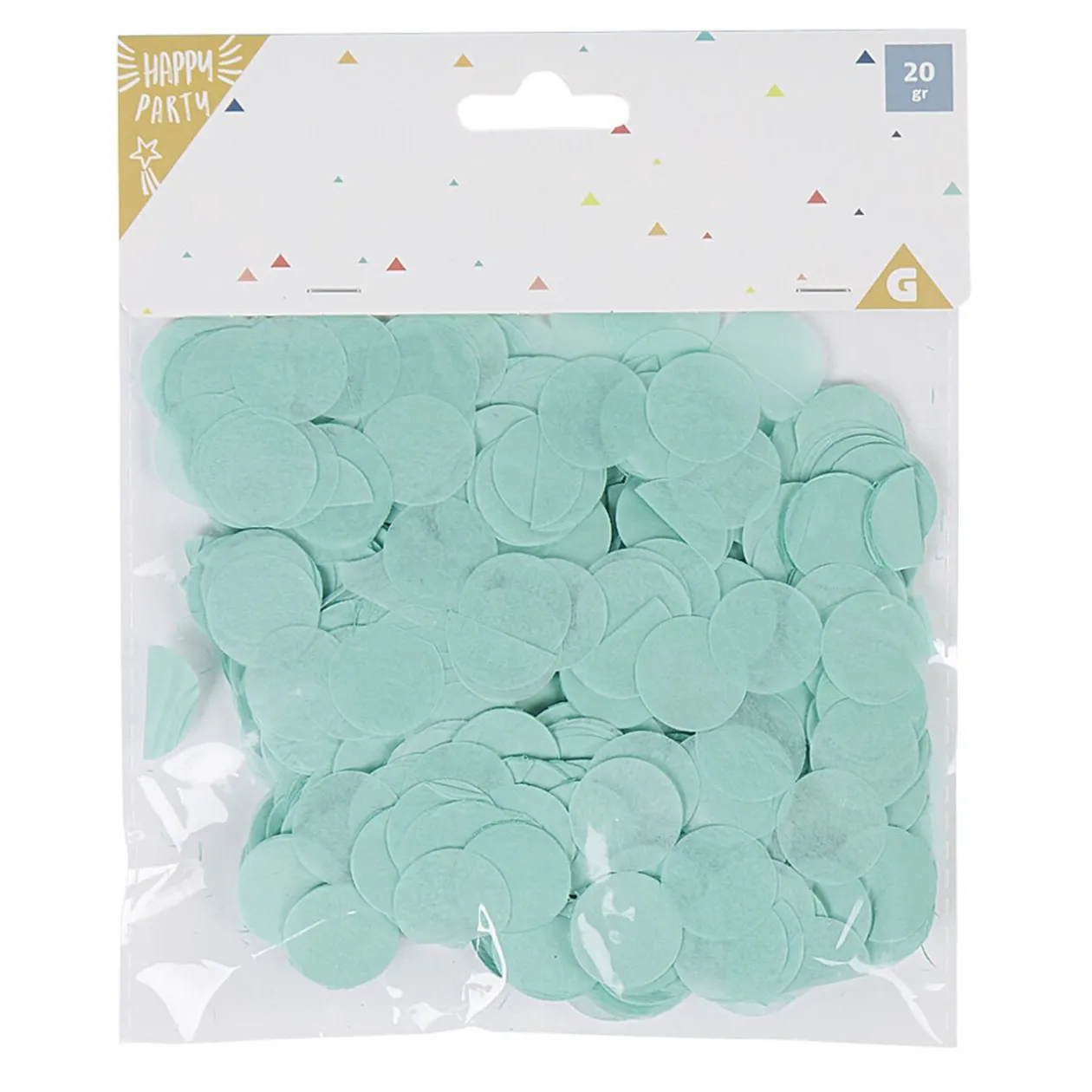 Confettis en papier rond vert d'eau ø 2 cm