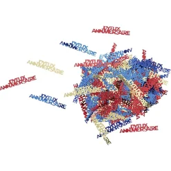 Confettis Joyeux anniversaire blanc, rouge et doré