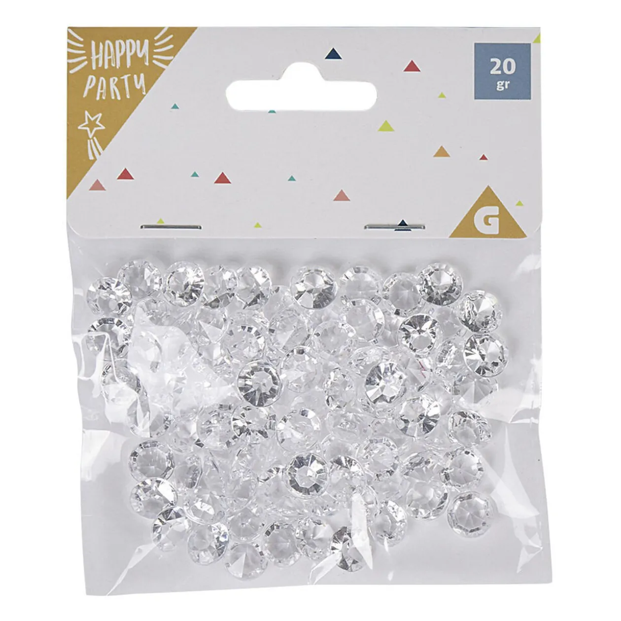 Confettis mini diamant transparent L. 1 cm
