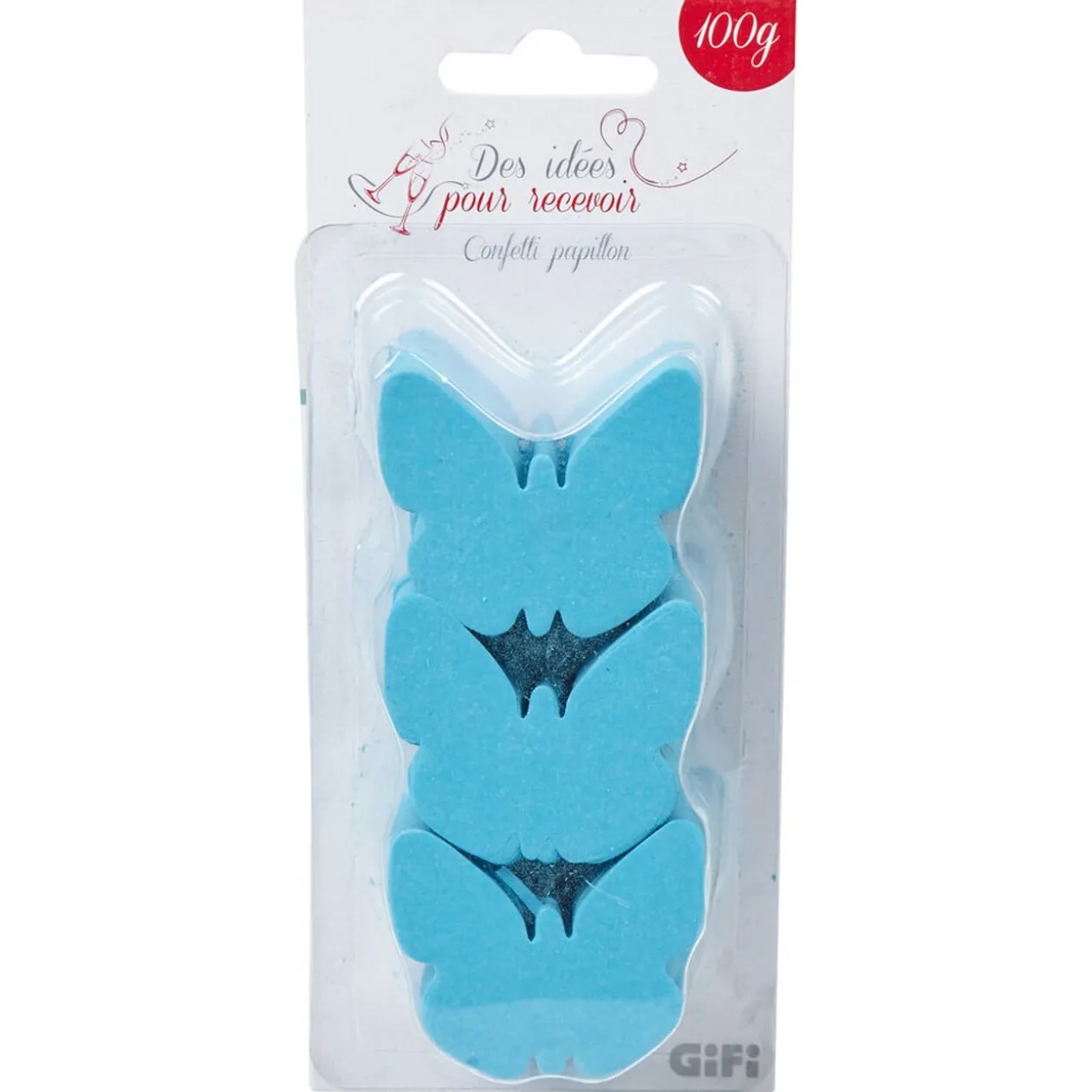 Confettis papillon bleu turquoise en papier