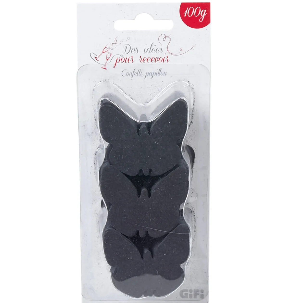 Confettis papillon noir en papier