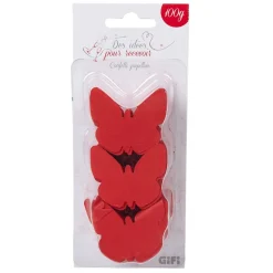 Confettis papillon rouge en papier