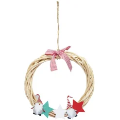 Couronne de Noël à suspendre en bois Ø25cm