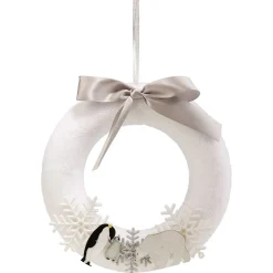 Couronne de Noël boréal à suspendre pingouin ours flocon Ø25cm