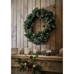 Couronne de Noël sapin artificiel et pomme de pin vert Ø45cm