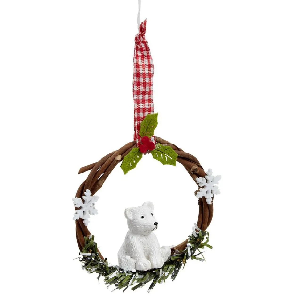 Couronne en bois à suspendre Noël