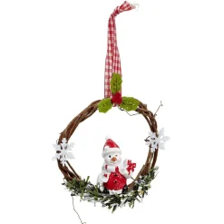 Couronne en bois à suspendre Noël