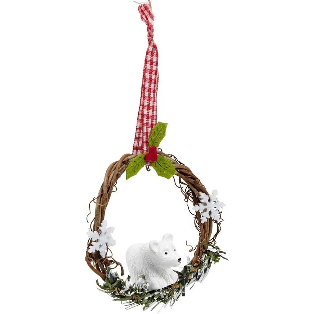 Couronne en bois à suspendre Noël