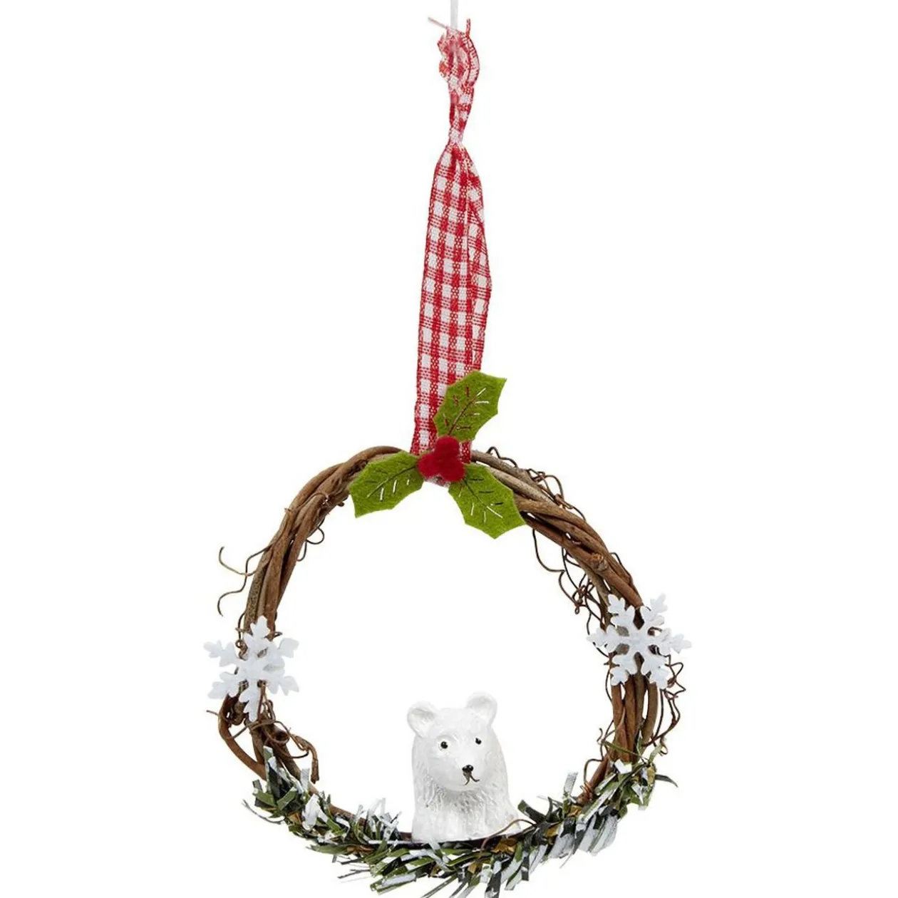 Couronne en bois à suspendre Noël