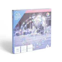 Couronne lumineuse flocon de neige 72LED multicolore Ø32cm
