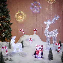 Couronne lumineuse flocon de neige 72LED blanc chaud Ø32cm